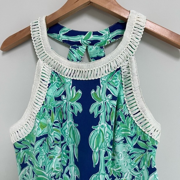 Lilly Pulitzer Blue & Green Bamboo Shift Dress. Size 10 - Picture 2 of 15